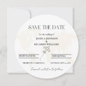 Monogram reizen bruiloft thema opslaan van de datu kaart (Voorkant)