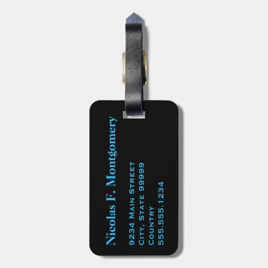 Monogram Reizen Dolfijn in Blauwe Oceaan Water Bagagelabel (Achterkant verticaal)