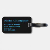 Monogram Reizen Dolfijn in Blauwe Oceaan Water Bagagelabel (Achterkant horizontaal)