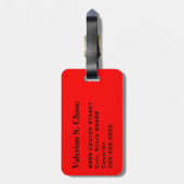 Monogram Reizen Muziek Elektrische basgitaar Rood Bagagelabel (Achterkant verticaal)