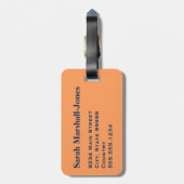 Monogram reizen oceaan, strand en palmbomen bagagelabel (Achterkant verticaal)