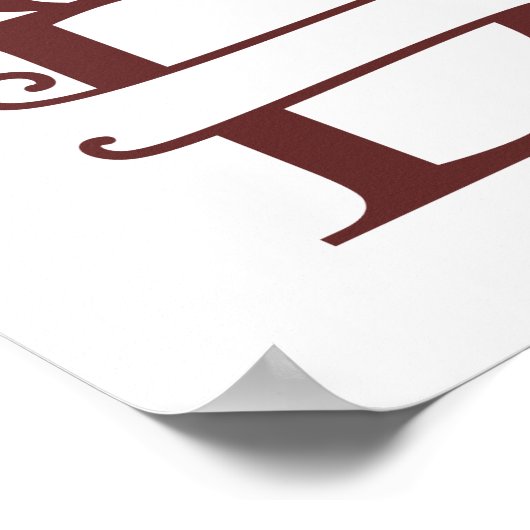 Monogram rendierbrief D splitsen personaliseren Poster (Hoek)