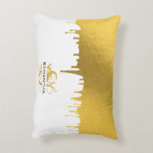 Monogram rendy Gold Metallic Drives Accent Kussen (Achterkant (Verticaal))