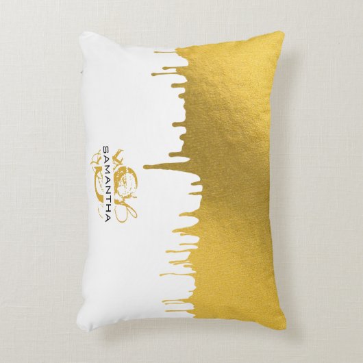 Monogram rendy Gold Metallic Drives Accent Kussen (Voorkant(Verticaal))
