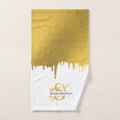 Monogram rendy Gold Metallic Drives Bad Handdoek (Handdoek)