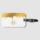 Monogram rendy Gold Metallic Drives Bagagelabel (Voorkant (horizontaal))