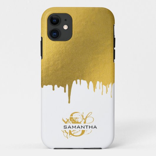 Monogram rendy Gold Metallic Drives Case-Mate iPhone Case (Achterkant)