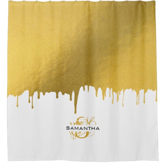 Monogram rendy Gold Metallic Drives Douchegordijn (Voorkant)