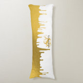 Monogram rendy Gold Metallic Drives Lichaamskussen (Voorkant Verticaal)