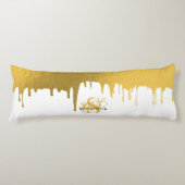 Monogram rendy Gold Metallic Drives Lichaamskussen (Voorkant)