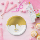 Monogram rendy Gold Metallic Drives Papieren Bordje (Feest)