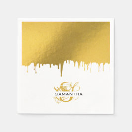 Monogram rendy Gold Metallic Drives Servet