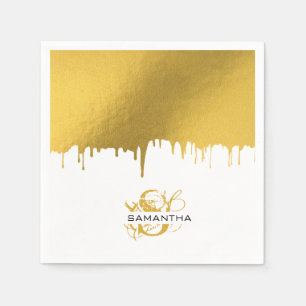 Monogram rendy Gold Metallic Drives Servet