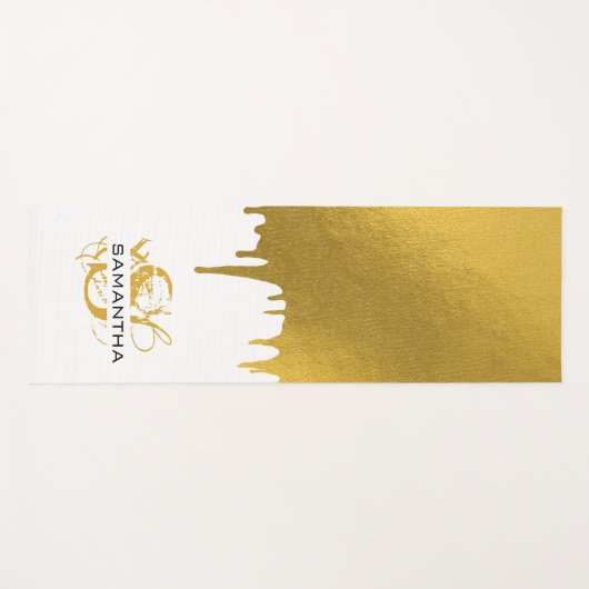 Monogram rendy Gold Metallic Drives Yogamat (Voorkant (horizontaal))