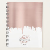 Monogram rendy Roos roze gouden metalen riemen Planner (Voorkant)