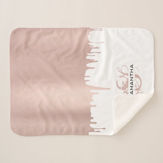 Monogram rendy Roos roze gouden metalen riemen Sherpa Deken (Voorkant (horizontaal))