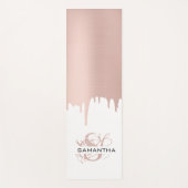 Monogram rendy Roos roze gouden metalen riemen Yogamat (Voorkant)