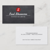 Monogram Repairman en Carpenter Black Chalkboard Visitekaartje (Voorkant / Achterkant)