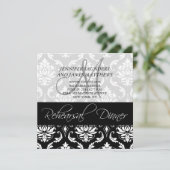 Monogram repetitie binnenuitnodiging Damask Kaart (Staand voorkant)