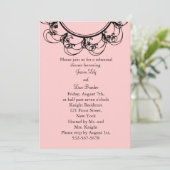 Monogram repetitie binnenuitnodiging (roze) kaart (Staand voorkant)