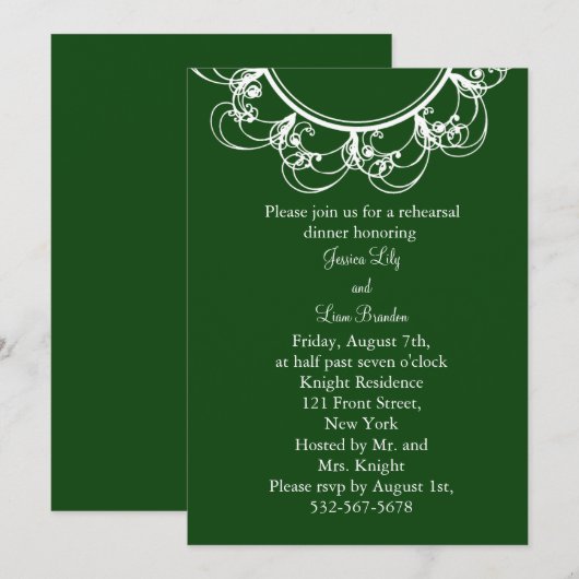 Monogram repetitief diner (groen) kaart (Voorkant / Achterkant)