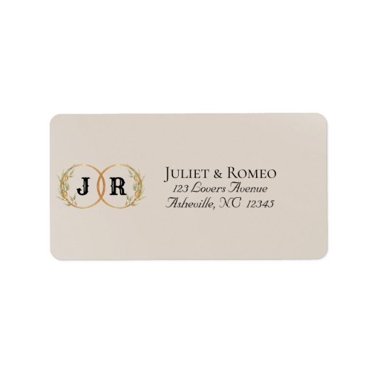 Monogram Retouradres - Crème Etiket (Voorkant)