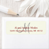 Monogram retouradres etiket #FFFFF0 (Insitu)