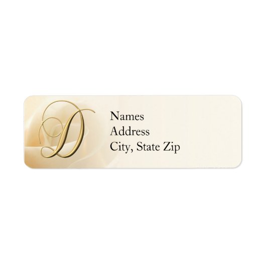 Monogram retouradres etiketten letter D (Voorkant)