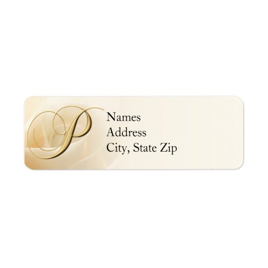 Monogram retouradres etiketten letter P (Voorkant)