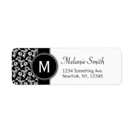 Monogram retouradres labels aangepast bloem