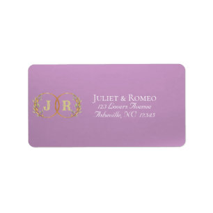 Monogram retouradres - Lavendel Etiket