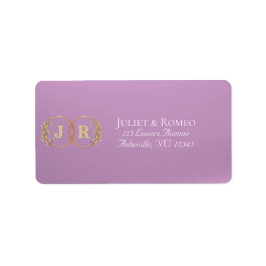 Monogram retouradres - Lavendel Etiket (Voorkant)
