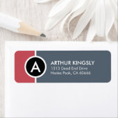 Monogram retouradres - rood n' blauw etiket (Insitu)