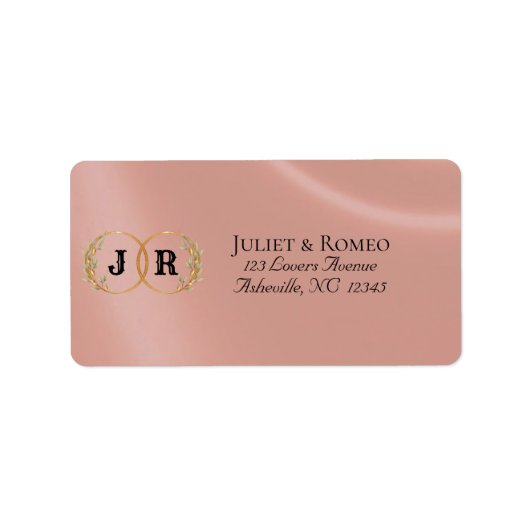 Monogram Retouradres - Roségoud Etiket (Voorkant)