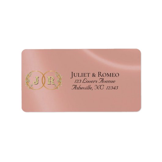 Monogram retouradres - Roségoud Etiket (Voorkant)