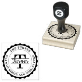 Monogram Retouradres Rubberstempel (Gestempeld)