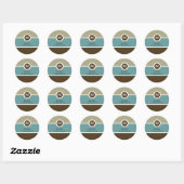 Monogram Retouradres Sticker - Beige/Blue/Brown (Vel)