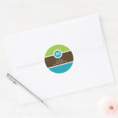 Monogram retouradres Sticker - groen/blauw/bruin (Envelop)