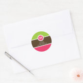 Monogram retouradres Sticker - groen/roze/bruin (Envelop)