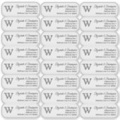 Monogram retouradres wissen Aangepast transparant Sticker (Voorkant)