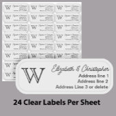 Monogram retouradres wissen Aangepast transparant Sticker
