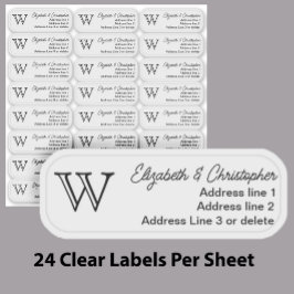 Monogram retouradres wissen Aangepast transparant Sticker