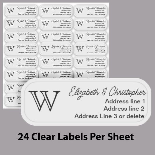 Monogram retouradres wissen Aangepast transparant Sticker