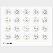 Monogram retouradres witte rozen Sticker (Vel)