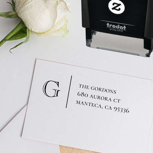 Monogram | Retouradres Zelfinkt rubberstempel Zelfinktende Stempel