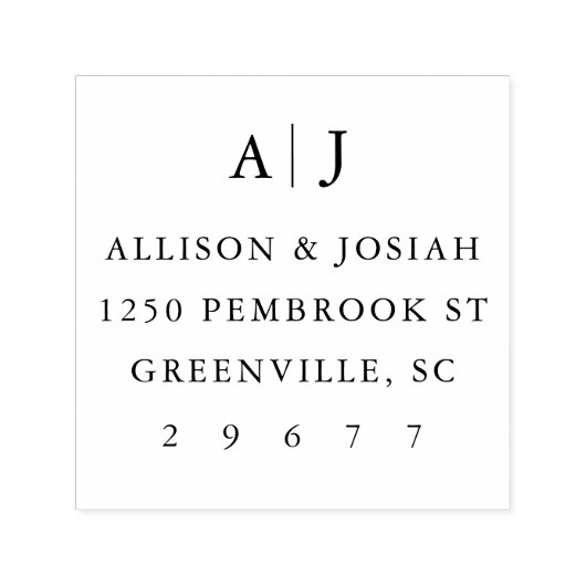 Monogram Retouradres Zelfinktende Stempel (Design)