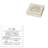 Monogram retouradresstempel, zelfinkt rubberstempel (Gestempeld)