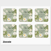 Monogram Retourlabel Salie Lily Roos Pioen Bloemen Vierkante Sticker (Vel)