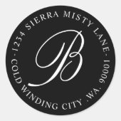 Monogram retournering adres bruiloft envelop zegel (Voorkant)