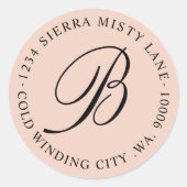 Monogram retournering adres bruiloft envelop zegel (Voorkant)